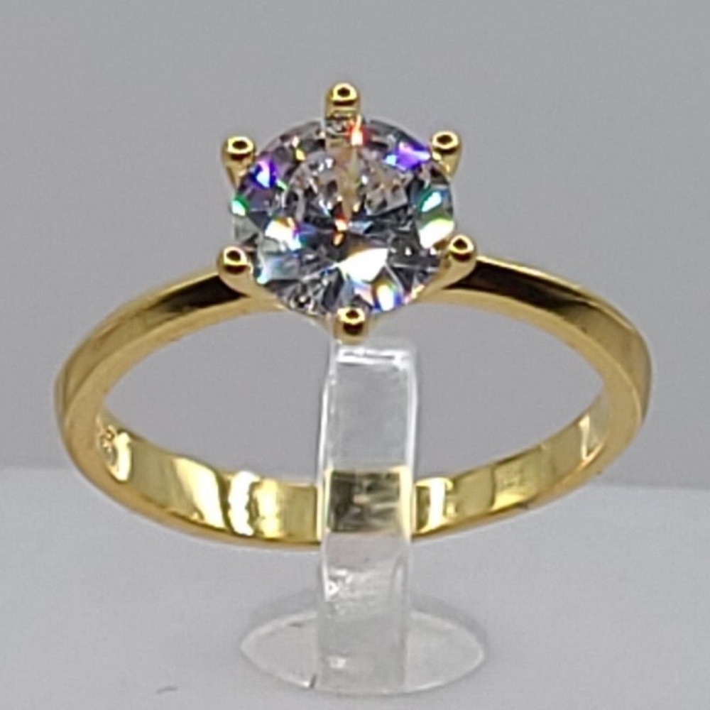 18 KRGP gold engagement ring, 2.4 carat moissanite stone sz 10
